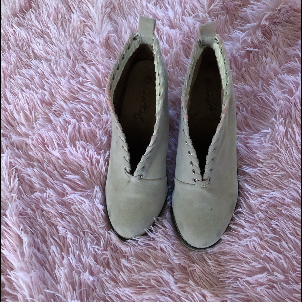 Beige Ankle Booties